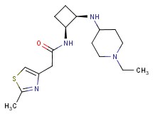 N-{(1S*,2R*)-2-[(1-ethyl-4-piperidinyl)amino]cyclobutyl}-2-(2-methyl-1,3-thiazol-4-yl)acetamide