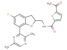 5-acetyl-N-{[7-(3,6-dimethyl-2-pyrazinyl)-5-fluoro-2,3-dihydro-1-benzofuran-2-yl]methyl}-2-thiophenecarboxamide