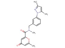 N-[3-(3,5-dimethyl-1H-pyrazol-1-yl)benzyl]-N,6-dimethyl-4-oxo-4H-pyran-2-carboxamide