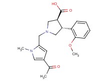 (3S*,4R*)-1-[(4-acetyl-1-methyl-1H-pyrrol-2-yl)methyl]-4-(2-methoxyphenyl)pyrrolidine-3-carboxylic acid