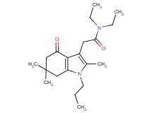 N,N-diethyl-2-(2,6,6-trimethyl-4-oxo-1-propyl-4,5,6,7-tetrahydro-1H-indol-3-yl)acetamide