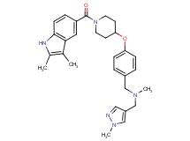 1-[4-({1-[(2,3-dimethyl-1H-indol-5-yl)carbonyl]-4-piperidinyl}oxy)phenyl]-N-methyl-N-[(1-methyl-1H-pyrazol-4-yl)methyl]methanamine