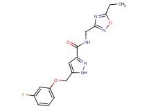 N-[(5-ethyl-1,2,4-oxadiazol-3-yl)methyl]-5-[(3-fluorophenoxy)methyl]-1H-pyrazole-3-carboxamide