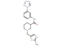 1-[(2-methyl-1,3-thiazol-5-yl)methyl]-N-[3-(1H-tetrazol-1-yl)phenyl]-3-piperidinecarboxamide