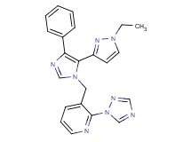 3-{[5-(1-ethyl-1H-pyrazol-3-yl)-4-phenyl-1H-imidazol-1-yl]methyl}-2-(1H-1,2,4-triazol-1-yl)pyridine