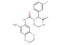 2-(3-fluorophenyl)-N-(7-methyl-2,3-dihydro-1,4-benzodioxin-6-yl)-3-oxopiperazine-1-carboxamide