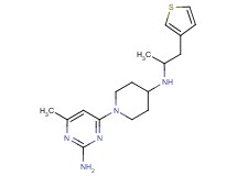 4-methyl-6-(4-{[1-methyl-2-(3-thienyl)ethyl]amino}piperidin-1-yl)pyrimidin-2-amine