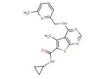 N-cyclopropyl-5-methyl-4-{[(6-methyl-2-pyridinyl)methyl]amino}thieno[2,3-d]pyrimidine-6-carboxamide