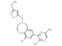 7-(3,6-dimethylpyrazin-2-yl)-4-[(3-ethyl-1H-pyrazol-5-yl)methyl]-2,3,4,5-tetrahydro-1,4-benzoxazepin-9-ol