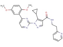 5-cyclopropyl-1-[4-(2,5-dimethoxyphenyl)-2-pyrimidinyl]-N-[2-(2-pyridinyl)ethyl]-1H-pyrazole-4-carboxamide