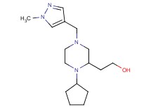 2-{1-cyclopentyl-4-[(1-methyl-1H-pyrazol-4-yl)methyl]-2-piperazinyl}ethanol