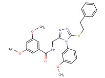 3,5-dimethoxy-N-({4-(3-methoxyphenyl)-5-[(2-phenylethyl)thio]-4H-1,2,4-triazol-3-yl}methyl)benzamide