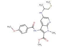 methyl 3-[(4-methoxybenzoyl)amino]-1-methyl-5-{[1-methyl-2-(methylthio)ethyl]amino}-1H-pyrrolo[2,3-b]pyridine-2-carboxylate