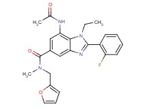 7-(acetylamino)-1-ethyl-2-(2-fluorophenyl)-N-(2-furylmethyl)-N-methyl-1H-benzimidazole-5-carboxamide