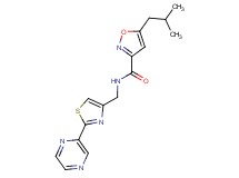 5-isobutyl-N-[(2-pyrazin-2-yl-1,3-thiazol-4-yl)methyl]isoxazole-3-carboxamide