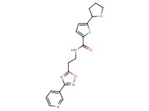 N-{2-[3-(3-pyridinyl)-1,2,4-oxadiazol-5-yl]ethyl}-5-(tetrahydro-2-furanyl)-2-thiophenecarboxamide