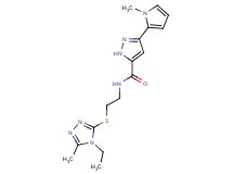 N-{2-[(4-ethyl-5-methyl-4H-1,2,4-triazol-3-yl)thio]ethyl}-3-(1-methyl-1H-pyrrol-2-yl)-1H-pyrazole-5-carboxamide