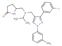 5-{[{[3-(3-fluorophenyl)-1-(3-methylphenyl)-1H-pyrazol-4-yl]methyl}(isopropyl)amino]methyl}-2-pyrrolidinone
