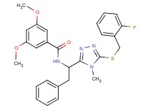 N-(1-{5-[(2-fluorobenzyl)thio]-4-methyl-4H-1,2,4-triazol-3-yl}-2-phenylethyl)-3,5-dimethoxybenzamide