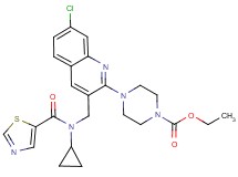 ethyl 4-(7-chloro-3-{[cyclopropyl(1,3-thiazol-5-ylcarbonyl)amino]methyl}-2-quinolinyl)-1-piperazinecarboxylate