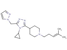 4-[4-cyclopropyl-5-(1H-pyrazol-1-ylmethyl)-4H-1,2,4-triazol-3-yl]-1-(4-methylpent-3-en-1-yl)piperidine