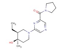 (3S*,4R*)-3-ethyl-4-methyl-1-[6-(pyrrolidin-1-ylcarbonyl)pyrazin-2-yl]piperidin-4-ol