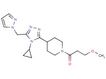 4-[4-cyclopropyl-5-(1H-pyrazol-1-ylmethyl)-4H-1,2,4-triazol-3-yl]-1-(3-methoxypropanoyl)piperidine