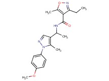 3-ethyl-N-{1-[1-(4-methoxyphenyl)-5-methyl-1H-pyrazol-4-yl]ethyl}-5-methylisoxazole-4-carboxamide