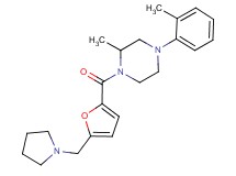 2-methyl-4-(2-methylphenyl)-1-[5-(1-pyrrolidinylmethyl)-2-furoyl]piperazine
