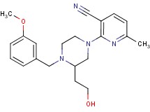 2-[3-(2-hydroxyethyl)-4-(3-methoxybenzyl)-1-piperazinyl]-6-methylnicotinonitrile