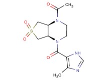 (4aR*,7aS*)-1-acetyl-4-[(4-methyl-1H-imidazol-5-yl)carbonyl]octahydrothieno[3,4-b]pyrazine 6,6-dioxide