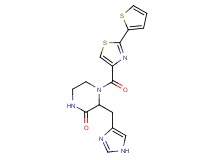3-(1H-imidazol-4-ylmethyl)-4-{[2-(2-thienyl)-1,3-thiazol-4-yl]carbonyl}-2-piperazinone