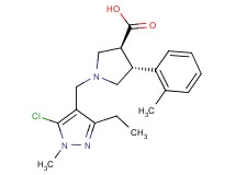 (3S*,4R*)-1-[(5-chloro-3-ethyl-1-methyl-1H-pyrazol-4-yl)methyl]-4-(2-methylphenyl)pyrrolidine-3-carboxylic acid