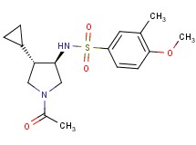 N-[(3R*,4S*)-1-acetyl-4-cyclopropyl-3-pyrrolidinyl]-4-methoxy-3-methylbenzenesulfonamide