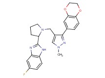 2-(1-{[3-(2,3-dihydro-1,4-benzodioxin-6-yl)-1-methyl-1H-pyrazol-4-yl]methyl}-2-pyrrolidinyl)-5-fluoro-1H-benzimidazole