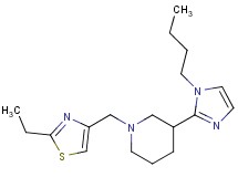 3-(1-butyl-1H-imidazol-2-yl)-1-[(2-ethyl-1,3-thiazol-4-yl)methyl]piperidine