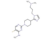 2-(4-{1-[3-(dimethylamino)propyl]-1H-imidazol-2-yl}-1-piperidinyl)-5-fluoro-N-methyl-4-pyrimidinamine