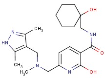 6-{[[(3,5-dimethyl-1H-pyrazol-4-yl)methyl](methyl)amino]methyl}-2-hydroxy-N-[(1-hydroxycyclohexyl)methyl]nicotinamide
