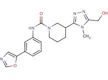3-[5-(hydroxymethyl)-4-methyl-4H-1,2,4-triazol-3-yl]-N-[3-(1,3-oxazol-5-yl)phenyl]piperidine-1-carboxamide