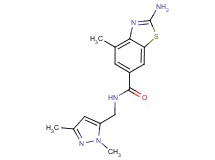 2-amino-N-[(1,3-dimethyl-1H-pyrazol-5-yl)methyl]-4-methyl-1,3-benzothiazole-6-carboxamide