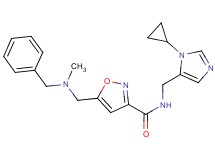 5-{[benzyl(methyl)amino]methyl}-N-[(1-cyclopropyl-1H-imidazol-5-yl)methyl]isoxazole-3-carboxamide