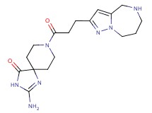 2-amino-8-[3-(5,6,7,8-tetrahydro-4H-pyrazolo[1,5-a][1,4]diazepin-2-yl)propanoyl]-1,3,8-triazaspiro[4.5]dec-1-en-4-one dihydrochloride