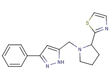 2-{1-[(3-phenyl-1H-pyrazol-5-yl)methyl]-2-pyrrolidinyl}-1,3-thiazole trifluoroacetate