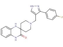 1-{[3-(4-fluorophenyl)-1H-pyrazol-4-yl]methyl}-1',4'-dihydro-3'H-spiro[piperidine-4,2'-quinoxalin]-3'-one