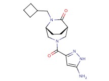 (1S*,5R*)-3-[(5-amino-1H-pyrazol-3-yl)carbonyl]-6-(cyclobutylmethyl)-3,6-diazabicyclo[3.2.2]nonan-7-one