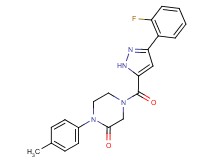4-{[3-(2-fluorophenyl)-1H-pyrazol-5-yl]carbonyl}-1-(4-methylphenyl)-2-piperazinone