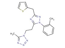 5-methyl-1-{2-[1-(2-methylphenyl)-3-(2-thienylmethyl)-1H-1,2,4-triazol-5-yl]ethyl}-1H-tetrazole