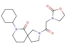 7-cyclohexyl-2-[(2-oxo-1,3-oxazolidin-3-yl)acetyl]-2,7-diazaspiro[4.5]decan-6-one