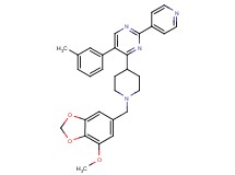 4-{1-[(7-methoxy-1,3-benzodioxol-5-yl)methyl]-4-piperidinyl}-5-(3-methylphenyl)-2-(4-pyridinyl)pyrimidine