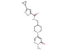 3-cyclopropyl-N-{[1-(1-methyl-6-oxo-1,6-dihydropyridazin-4-yl)piperidin-4-yl]methyl}-1H-pyrazole-5-carboxamide